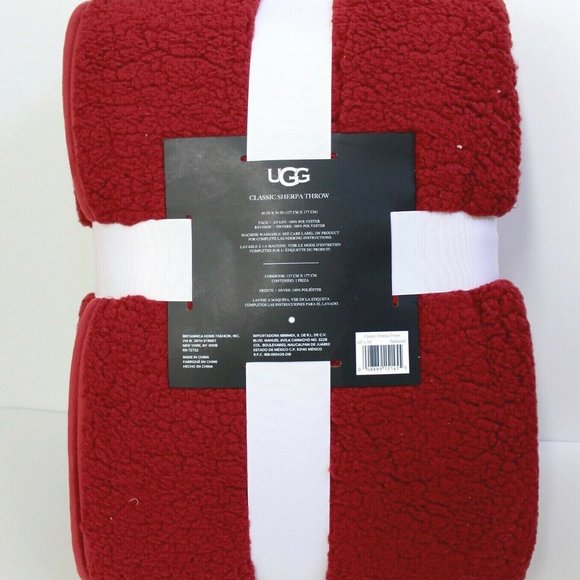UGG Classic Sherpa Throw Blanket Redwood 50x70 in - Picture 3 of 3